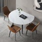 Modern Style Sintered Stone Dining Table White Round Home Table with Black Frame Clearhalo ' dining_table' 'Dining Tables & Seating' 'Dining Tables' 'furn' 'furn_dining_table' 'Furniture' 'furniture_dining_table' 'Kitchen & Dining Furniture' 'kitchen&dining_furn' 'kitchen' 'kitchen_dining_table' 1200x1200_ff44132f-c1e7-4d5e-b0ea-0c20094a50e0