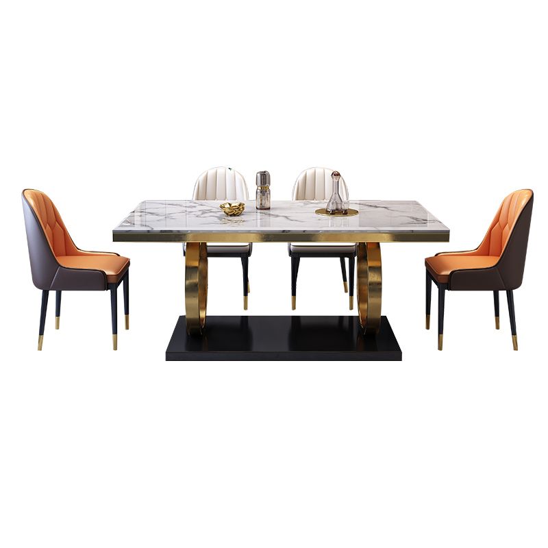 1/3/5/7 piezas Faux Marble Top Rectangle Comedor Juego de muebles