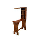 Table de bistro en bois de pin marron avec support à vin, table de pub pour bar