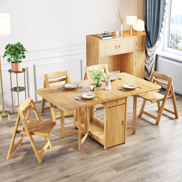 Mid-Century Modern Dining Table Rectangle Solid Wood Drop-Leaf Dining Table for Home Use Clearhalo ' dining_table' 'Dining Tables & Seating' 'Dining Tables' 'furn' 'furn_dining_table' 'Furniture' 'furniture_dining_table' 'Kitchen & Dining Furniture' 'kitchen&dining_furn' 'kitchen' 'kitchen_dining_table' 1200x1200_ff490f0e-bde7-418d-8c93-89de5cab295b