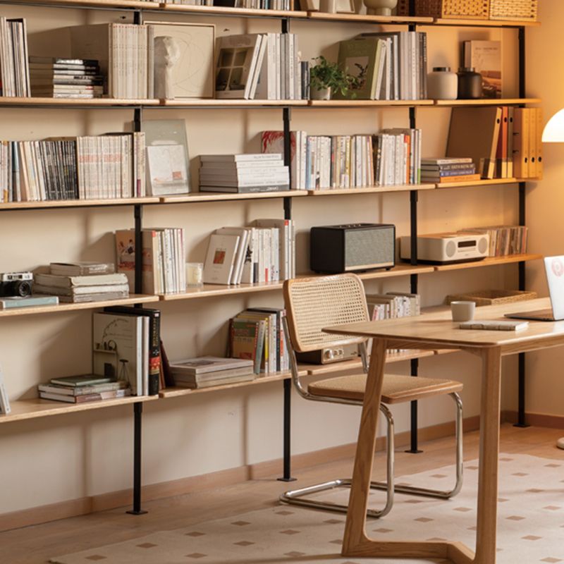 Display soggiorno industriale Multi-shelf montato a parete in naturale