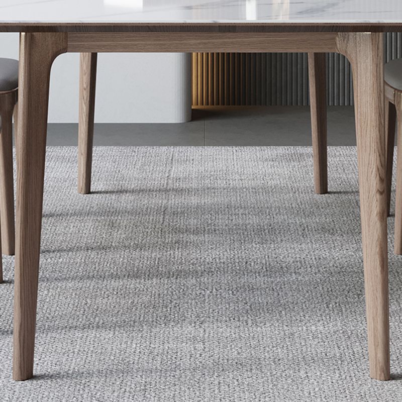 Medieval Modern Sintered Stone Table for Restaurant Rectangle Table with 4 Wood Legs Clearhalo 'Dining Tables & Seating' 'Dining Tables' 'dining_table' 'furn' 'furn_dining_table' 'Furniture' 'Kitchen & Dining Furniture' 1200x1200_ff494bba-cf3c-4d54-b8bb-b11461f95c8c