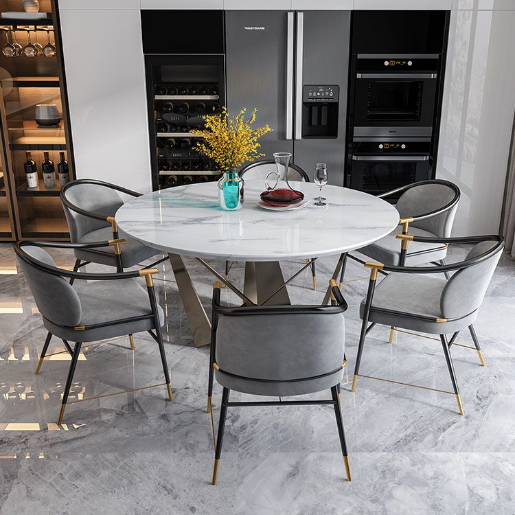 Sedia da pranzo in velluto in stile nordico sedie da pranzo in metallo per uso del ristorante