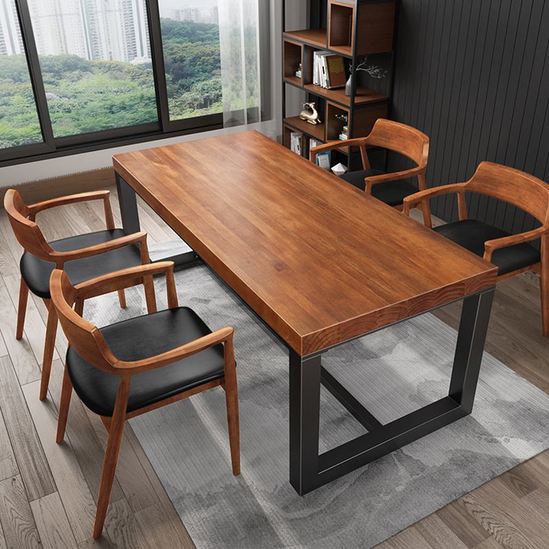 Rectangular Office Desk Modern 29.53-inch Tall Solid Wood Writing Desk Clearhalo 'furn' 'furn_office_desk' 'Furniture' 'Office Desks' 'Office Furniture' 'office_desk' 1200x1200_ff496ffa-46a6-4dbc-b26e-d3e5ec9150c5