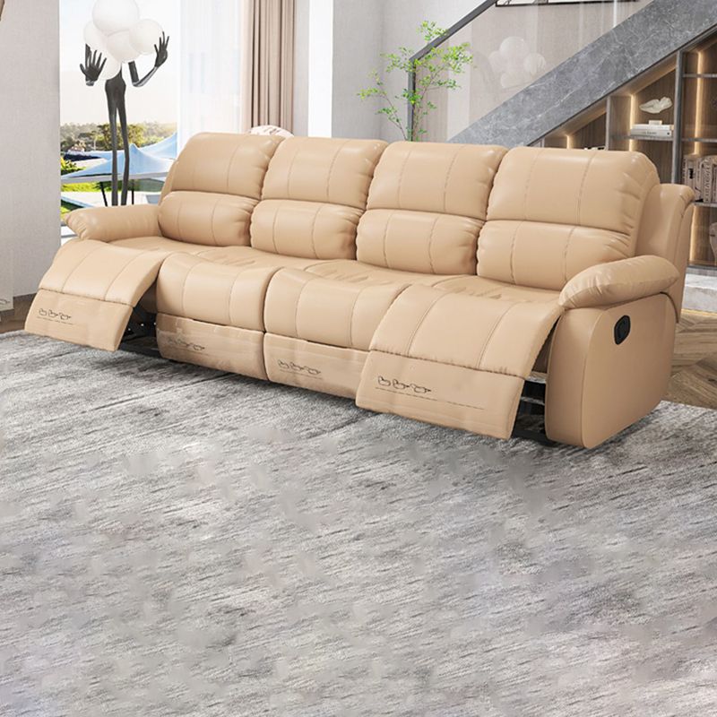 Modern Lumbar Support Recliner Chair Genuine Leather Standard Recliner Clearhalo 'Chairs & Seating' 'furn' 'furn_recliners' 'Furniture' 'Living Room Furniture' 'Recliners' 1200x1200_ff49acd3-087b-4882-a0db-25e0aaa25ed6