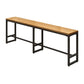 Modern Brown Wood Bar Table with Rectangle Table Top Black Trestle Table - 42" H Clearhalo 'Bar Furniture' 'Bar Tables' 'bar_tables' 'furn' 'furn_bar_tables' 'Furniture' 'furniture_bar_tables' 'Kitchen & Dining Furniture' 1200x1200_ff49d83d-ce3f-48ba-8c87-a3c4e40943f2