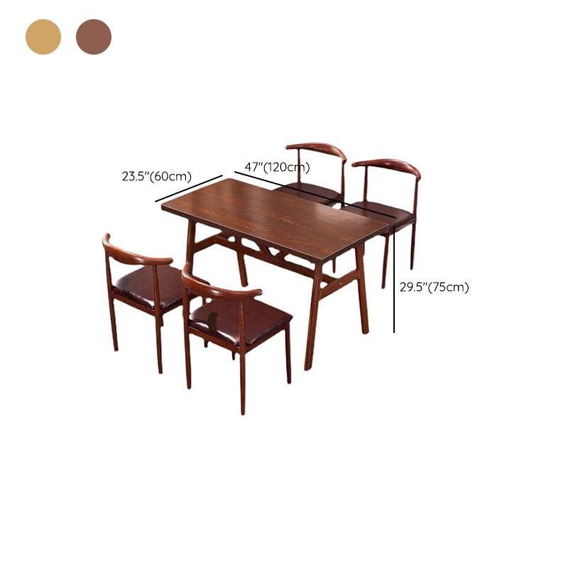 Manufactured Wood 3/5 Pcs Dinette Set with Matte Finish Dining Table and Chairs