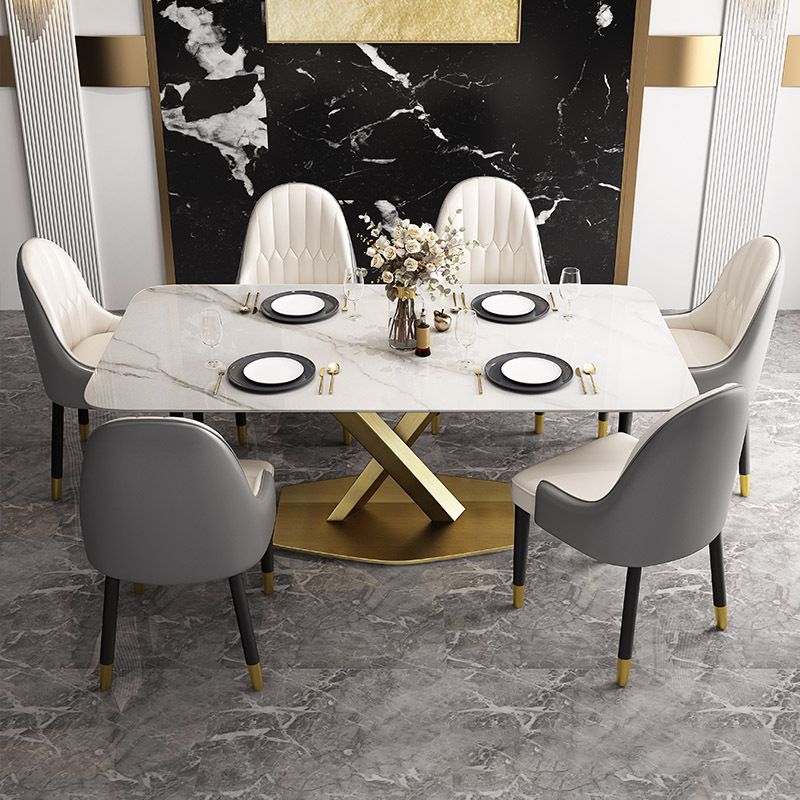 Glam 1/2/5/6/7 Pieces Dining Set Metal Dining Table Set with Pedestal Base Clearhalo 'Dining Room Sets' 'Dining Tables & Seating' 'dining_room_set' 'furn' 'furn_dining_room_set' 'Furniture' 'furniture_dining_room_set' 'Kitchen & Dining Furniture' 1200x1200_ff4d68ba-8234-4e7f-ad1b-a8886b415b42