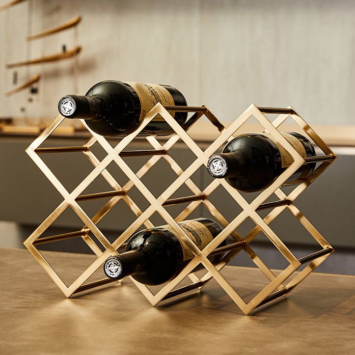 Metal Countertop Wine Glass Rack Modern Stackable Wine Bottle Holder in Gold Clearhalo 'furn' 'furn_wine_racks' 'Furniture' 'Kitchen & Dining Furniture' 'Wine Racks' 'wine_racks' 1200x1200_ff4e5f9b-a7fa-4d47-a46e-f86b2f75878c