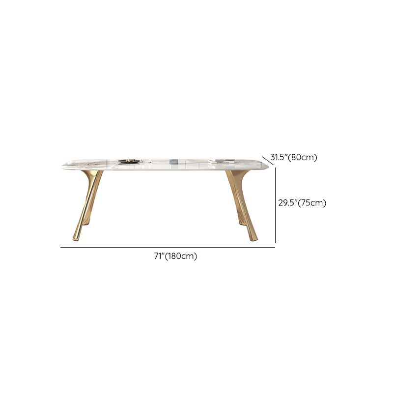 Contemporaneo 1/4/5/7 pezzi mobili tavolo da pranzo rettangolo di pietra impostata in bianco