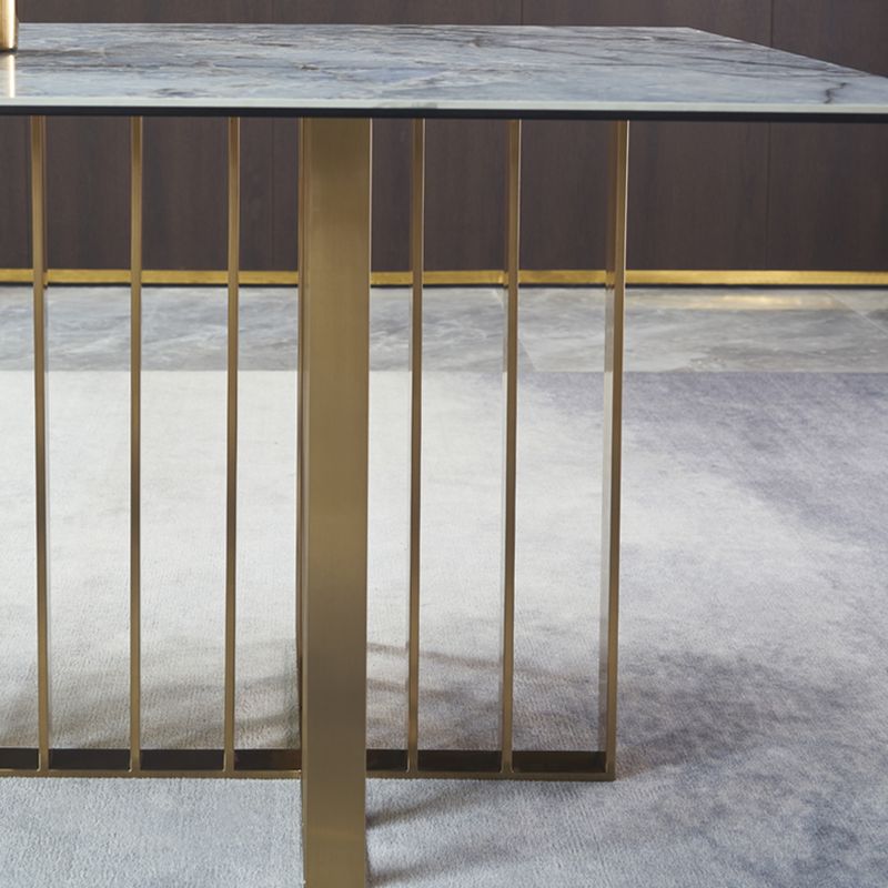 Style nordique 1/2/5/7 Pieces Chaises de restauration Ensemble de meubles en pierre rectangulaire en gris