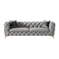 Tufted Contemporary Sofa in Gray 30.31" High Tuxedo Arm Sofa