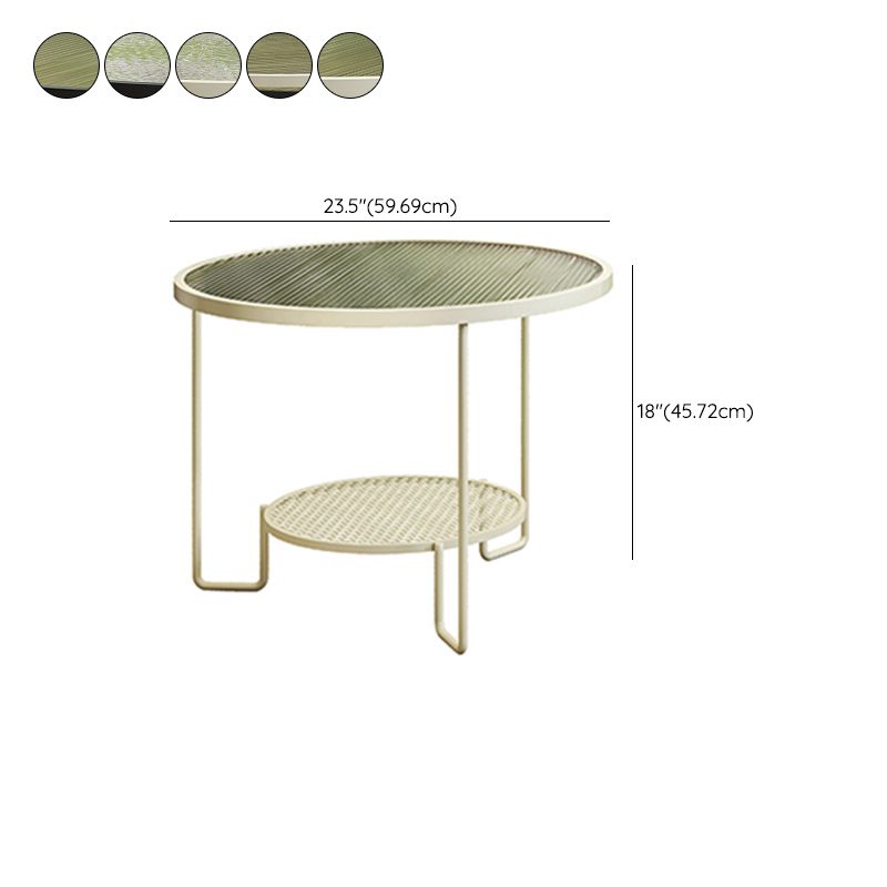 Round GlassCoffee Table Tropical No Distressing Coffee Table Set with Shelf Clearhalo 'Coffee & Accent Tables' 'Coffee Tables' 'coffee_tables' 'furn' 'furn_coffee_tables' 'Furniture' 'Living Room Furniture' 1200x1200_ff52dc2c-a277-44ae-8b2f-5f794d6fb1fd