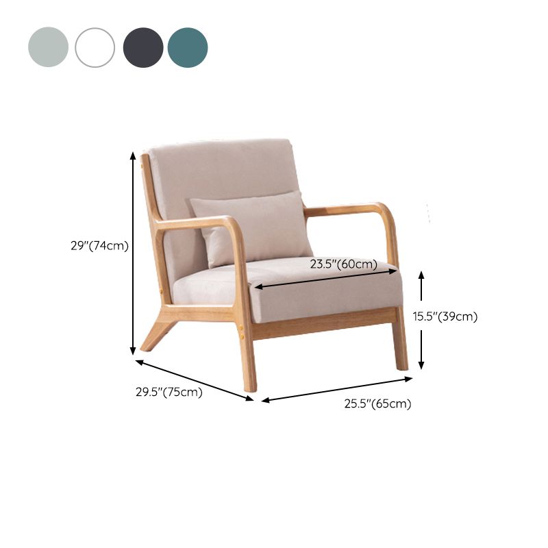 Solid Wood Side Chair Removable Slipcover Lounge Chair for Living Room