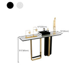 Tavolo di console rettangolare in pietra glam 31,5 "tavolo di accento alto
