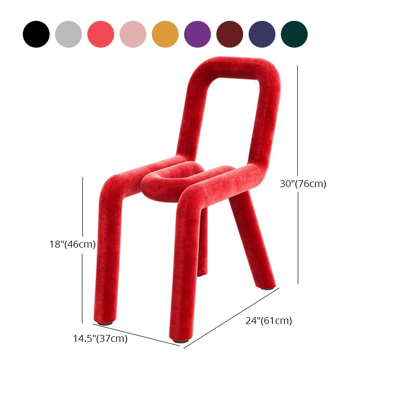 Designer Style Hotel Velvet Side Chair Matte Finish Open Back Dining Chair Clearhalo ' kitchen&dining_furn' 'Dining Chairs' 'Dining Tables & Seating' 'dining_chair' 'furn' 'furn_dining_chair' 'Furniture' 'furniture_dining_chair' 'Kitchen & Dining Furniture' 'kitchen' 1200x1200_ff532230-308b-4de9-b321-37919d31e521