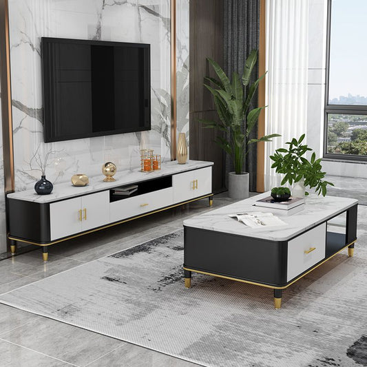 Open Storage TV Media Console Stone TV Console for Living Room Clearhalo 'furn' 'furn_tv_stands_entertainment_centers' 'Furniture' 'Living Room Furniture' 'TV Stands & Entertainment Centers' 'TV Stands & Media Storage Furniture' 'tv_stands_entertainment_centers' 1200x1200_ff535909-000f-4669-9511-324615bf6876