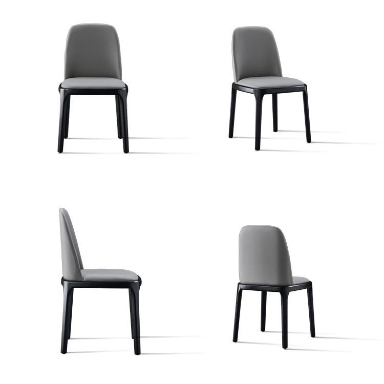 工業用アームレスダイニングチェアソリッドウッドの脚布張りのサイドチェア