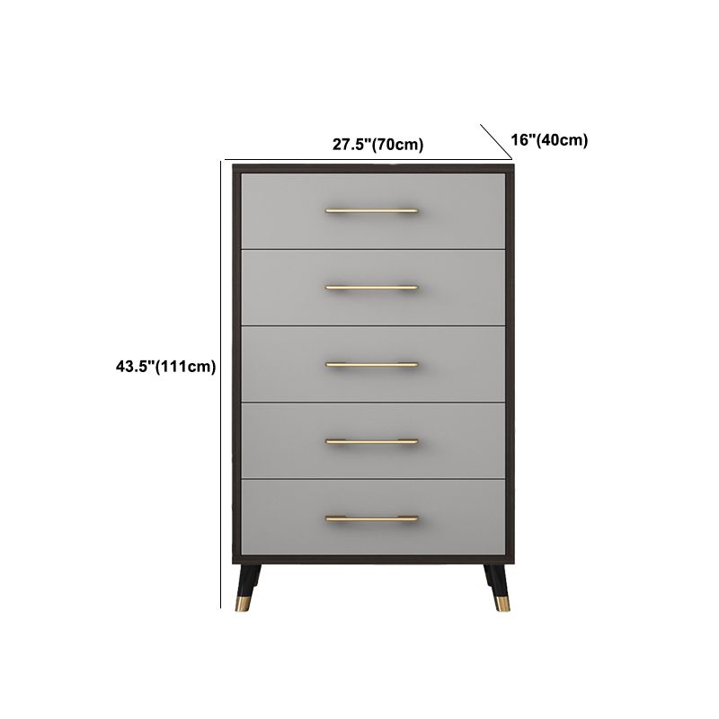 Contemporary Glam Storage Chest Wooden Chest with Soft-Close Drawers