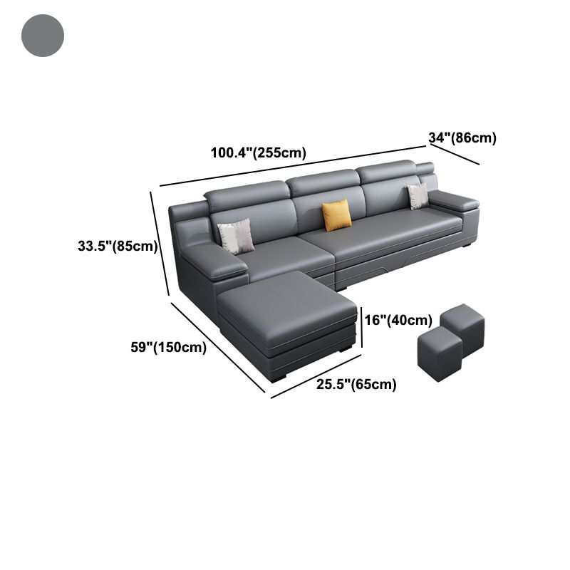 Contemporary Faux Leather and Cotton Blend Furniture Sectionals