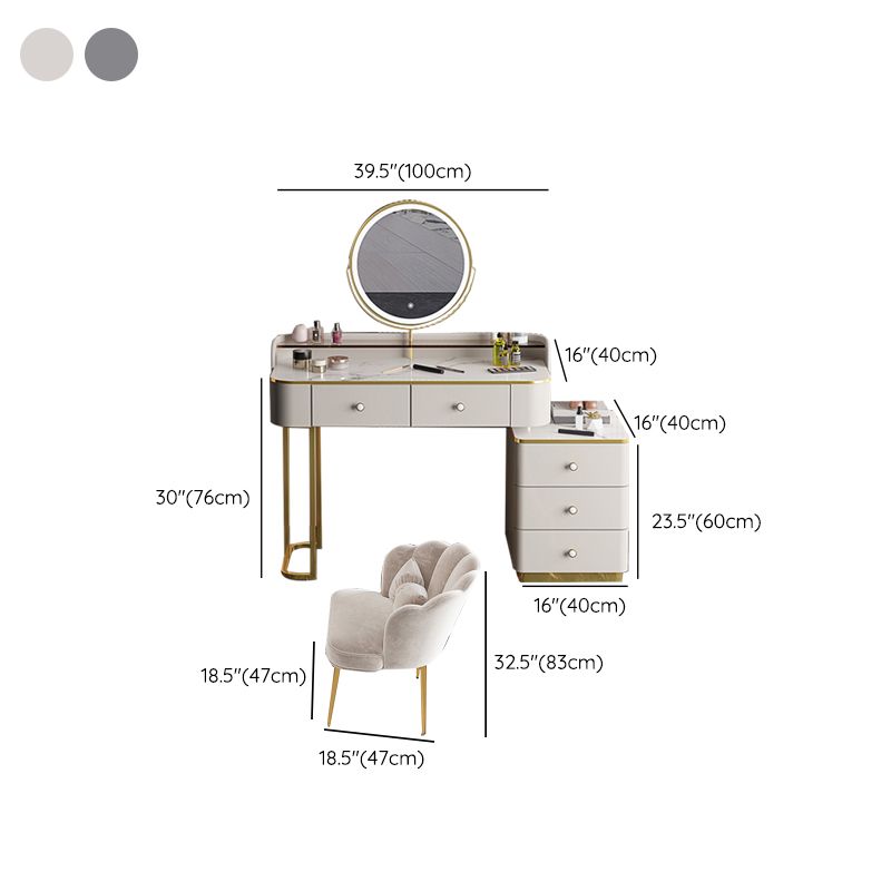 Glam houten met lade slaapkamer verlichte spiegel make-up ijdelheid