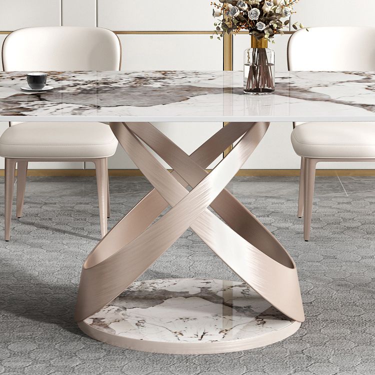 Conjunto de mesa de comedor de piedra sinterizada contemporánea Rectángulo 1/2/5/7 Piezas Juego de comedor