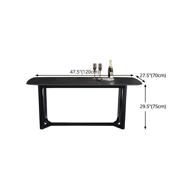 Industrial Rectangle Furniture Trestle Base Dining Site Table for Dining Room Clearhalo 'Dining Tables & Seating' 'Dining Tables' 'dining_table' 'furn' 'furn_dining_table' 'Furniture' 'furniture_dining_table' 'Kitchen & Dining Furniture' 'kitchen' 'kitchen_dining_table' 1200x1200_ff5739b9-fe3c-4dc2-876f-29ba1e0578af