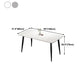 Rectangular Stone Round Table Modern Dining Table Furniture with Metal Base