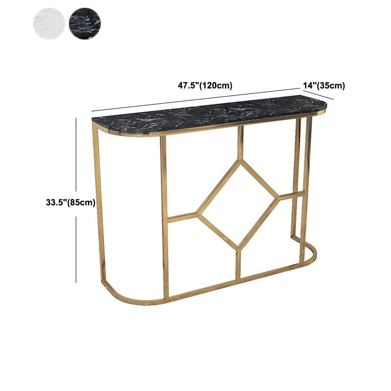 12 "W Glam Marble Console Tabel Half Moon Abstract Accent Table voor Hall