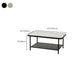 Eigentijdse rechthoekige salontafel met glazen blad en 1 plank