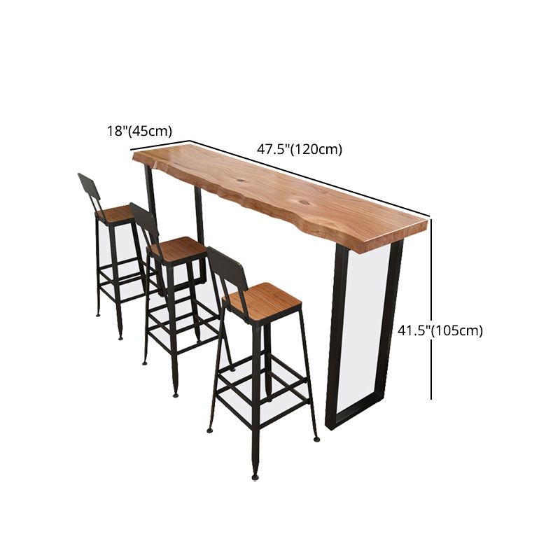 Pine Wood Bar Dining Table Modern Bar Table with Sled Base for Milk Tea Shop Clearhalo 'Bar Furniture' 'Bar Tables' 'bar_tables' 'furn' 'furn_bar_tables' 'Furniture' 'furniture_bar_tables' 'Kitchen & Dining Furniture' 1200x1200_ff59e2b5-280f-420f-8349-09830c3e2084