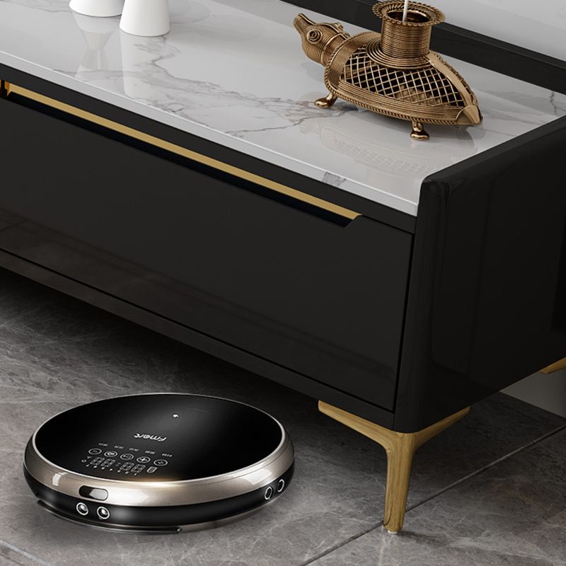 Gabinete de televisión de almacenamiento de TV de piedra estilo glam.