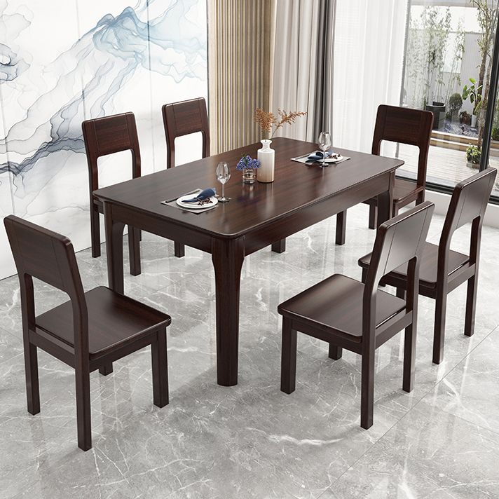 Industrial Standard Solid Wood Dining Table Rectangle Kitchen Dining Table with 4 Legs Base Clearhalo ' dining_table' 'Dining Tables & Seating' 'Dining Tables' 'furn' 'furn_dining_table' 'Furniture' 'furniture_dining_table' 'Kitchen & Dining Furniture' 'kitchen&dining_furn' 'kitchen' 'kitchen_dining_table' 1200x1200_ff5c48eb-58df-4d67-bcf7-965941b81e90