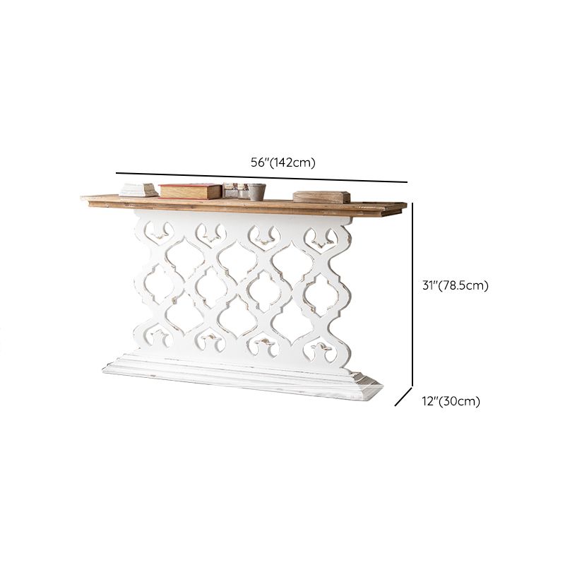 Rectangle French Country Console Table White Wood Sofa Table