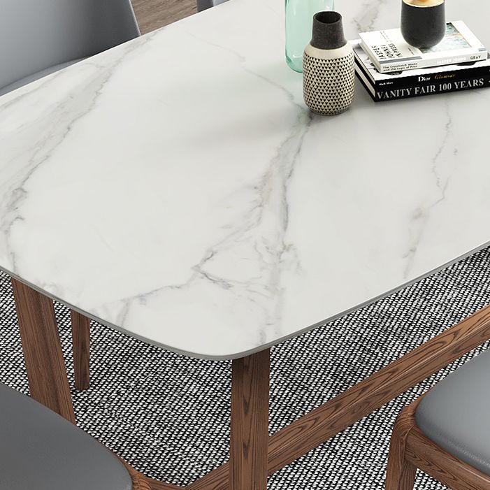 Sintered Stone Top Rectangle Table for Restaurant Modern Table with Ash Trestle Base Clearhalo ' dining_table' 'Dining Tables & Seating' 'Dining Tables' 'furn' 'furn_dining_table' 'Furniture' 'furniture_dining_table' 'Kitchen & Dining Furniture' 'kitchen&dining_furn' 'kitchen' 'kitchen_dining_table' 1200x1200_ff5e4ca1-e6fa-415b-aef2-f4bb9045ac39