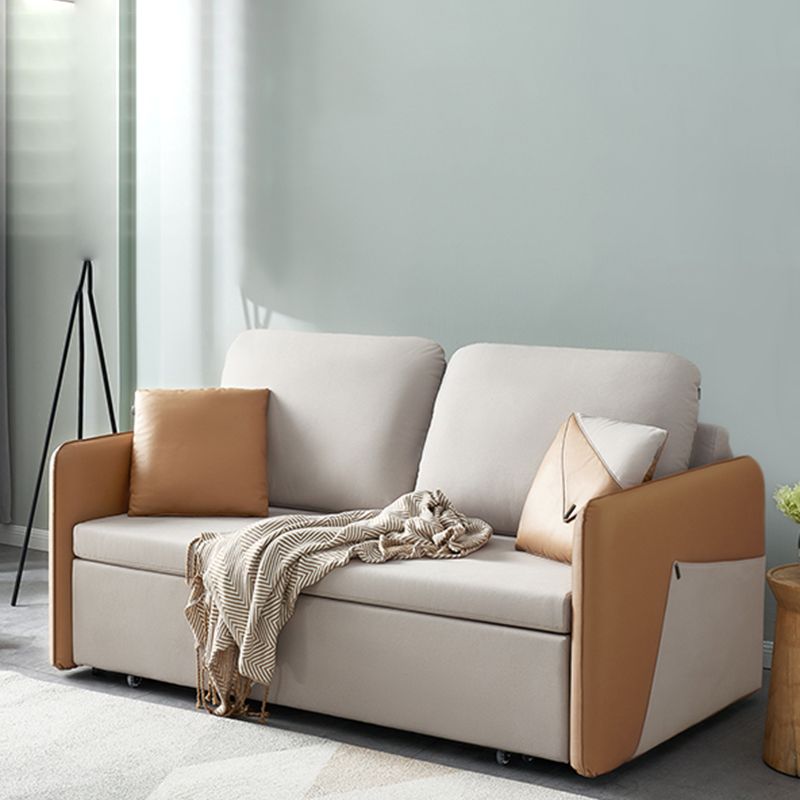 Modern & Contemporary Upholstered Faux leather Futon Sleeper Sofa Bed