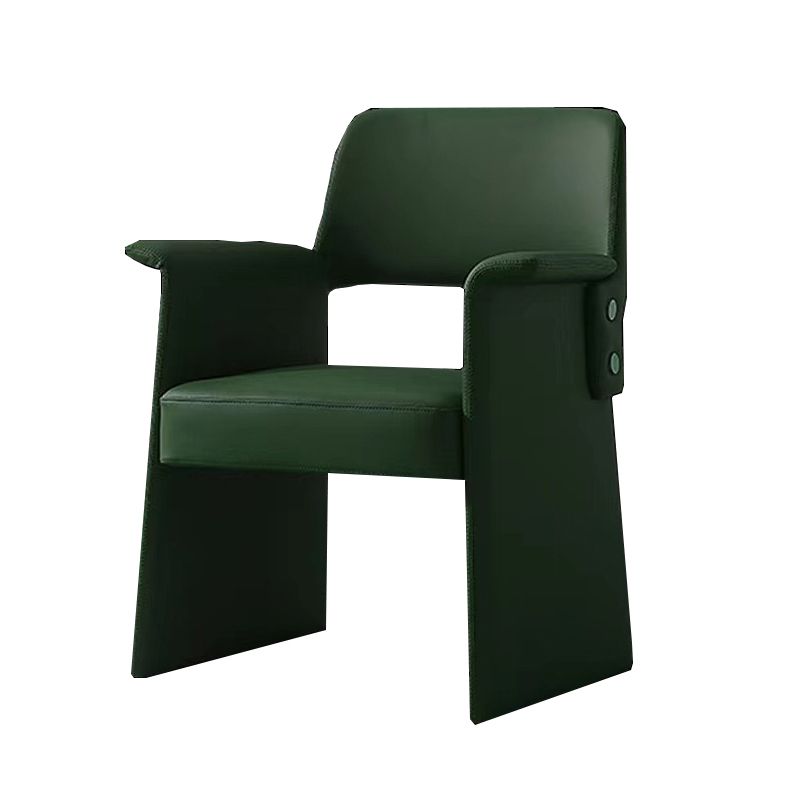 Silla de brazo de estilo moderno silla de comedor abierta de cuero de cuero para el comedor