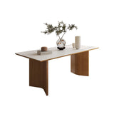 Contemporary Rectangle Table Sintered Stone Table with Wood Legs for Kitchen Clearhalo 'Dining Tables & Seating' 'Dining Tables' 'dining_table' 'furn' 'furn_dining_table' 'Furniture' 'Kitchen & Dining Furniture' 1200x1200_ff62ddf6-7bac-4971-a896-4553a8becde2