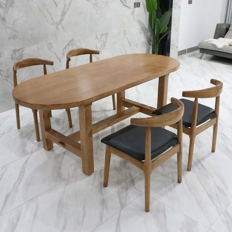 Contemporary Oval Solid Wood Table Standard Height Dining Table with Trestle Base Clearhalo 'Dining Tables & Seating' 'Dining Tables' 'dining_table' 'furn' 'furn_dining_table' 'Furniture' 'furniture_dining_table' 'Kitchen & Dining Furniture' 'kitchen' 'kitchen_dining_table' 1200x1200_ff632e9d-9ef3-4f4a-8d30-8c843719f41d