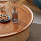 12"H Contemporary Cocktail Table Storage Brown Round Coffee Table