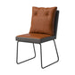 Industrial Armless Solid Back Chair Leather Dining Side Chair