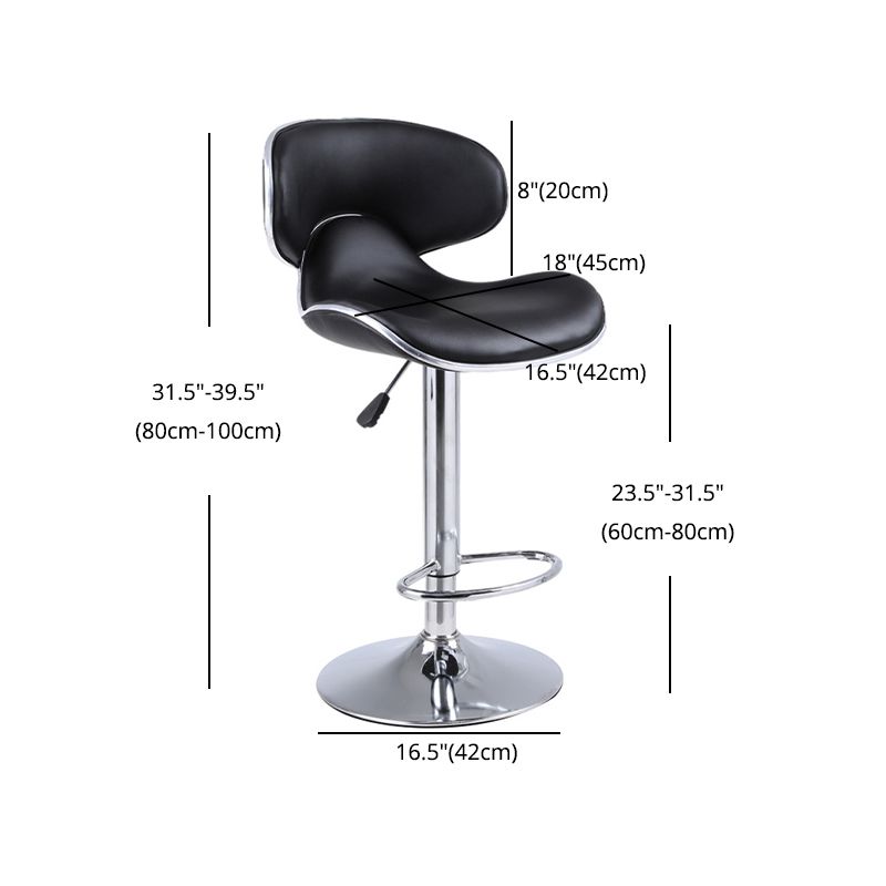 Modern Style Metal Bar Stool with Swivel and Adjustable Height Dining Room Bar Stool Clearhalo 'Bar Furniture' 'Bar Stools' 'bar_stools' 'furn' 'furn_bar_stools' 'furniture_bar_stools' 'Kitchen & Dining Furniture' 'kitchen&dining_furn' 'kitchen' 'kitchen_furn' Furniture' 1200x1200_ff663db9-a097-48f2-80dd-4b9fac10d353