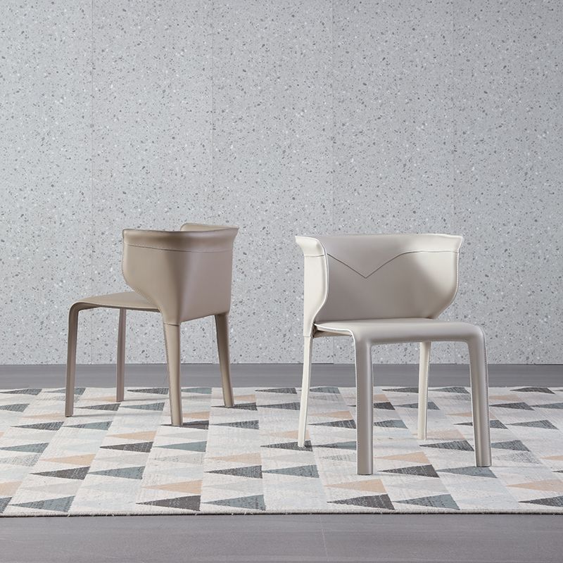 Contemporary Leather Dining Chair Armless Wingback Side Chair for Home Use Clearhalo 'Dining Chairs' 'Dining Tables & Seating' 'dining_chair' 'furn' 'furn_dining_chair' 'Furniture' 'Kitchen & Dining Furniture' 1200x1200_ff664f07-7a6b-49b8-8d63-82bab54968c8