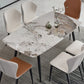 Metal Modern Rectangular Dining Table Sintered Stone Table for Dining Room and Kitchen Clearhalo ' dining_table' 'Dining Tables & Seating' 'Dining Tables' 'furn' 'furn_dining_table' 'Furniture' 'furniture_dining_table' 'Kitchen & Dining Furniture' 'kitchen&dining_furn' 'kitchen' 'kitchen_dining_table' 1200x1200_ff68d8c2-edf6-4f7e-b0b2-4162938e58e2