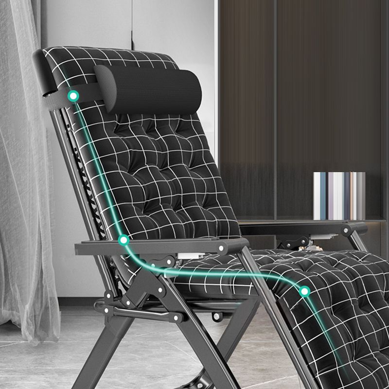 Sedia reclinabile con cornice metallica contemporanea