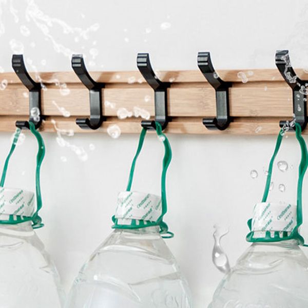 Zeitgenössischer Eingangs -Kit Holzwand montiert Doppelteckhaken enthalten Hallstand