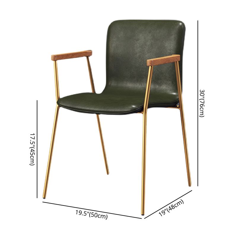 Industrial Style Leather Dining Side Chairs Solid Back Armless Chairs for Home Use Clearhalo ' kitchen&dining_furn' 'Dining Chairs' 'Dining Tables & Seating' 'dining_chair' 'furn' 'furn_dining_chair' 'Furniture' 'furniture_dining_chair' 'Kitchen & Dining Furniture' 'kitchen' 1200x1200_ff6aefc7-6ba1-4df4-a1b5-0572a0683377
