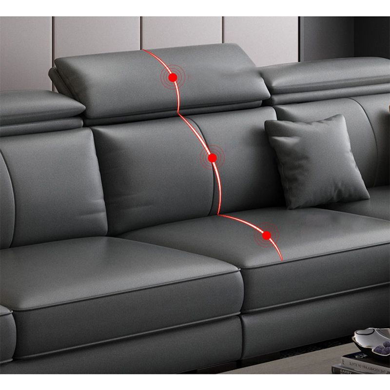 Modern Sloped Arms Sectionals 33.46"High Cushion Back Sectional Sofa with Storage, Grey Clearhalo 'furn' 'furn_sectionals' 'Furniture' 'furniture_sectionals' 'kitchen' 'kitchen_sectionals' 'Living Room Furniture' 'Sectionals' 1200x1200_ff6b3d21-45f8-4011-869f-92c0a443f272