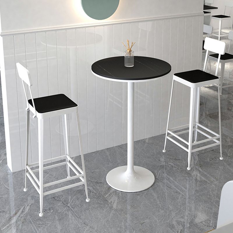 Modern Round Bar Table Set 1/3 Pcs Stone Top Bar Table and Metal Stools Clearhalo 'Bar Furniture' 'furn' 'furn_home_bar_bar_sets' 'Furniture' 'Home Bars & Bar Sets' 'home_bar_bar_sets' 'Kitchen & Dining Furniture' 1200x1200_ff6b7458-f39a-4afc-a3f5-104dea4ea183