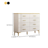 Glam torace camera da letto pietra da 16 "petto di stoccaggio largo in bianco con cassetti